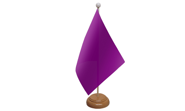 Plain Purple Small Flag with Wooden Stand